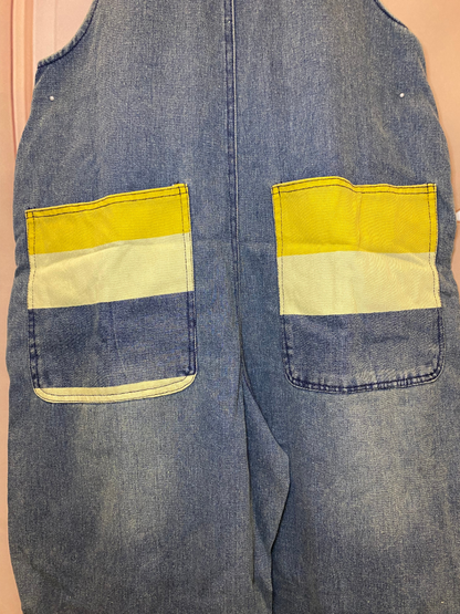 Trendy Striped Denim Cotton Overalls with Pockets - Eva Trends