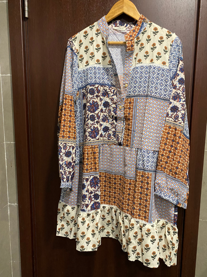 Women's Any Occasion Plant Flowers Button-Up Belted Shirt Dress