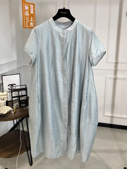 Elegant Women's Loose Summer Midi Shirt Dress | Eva Trends