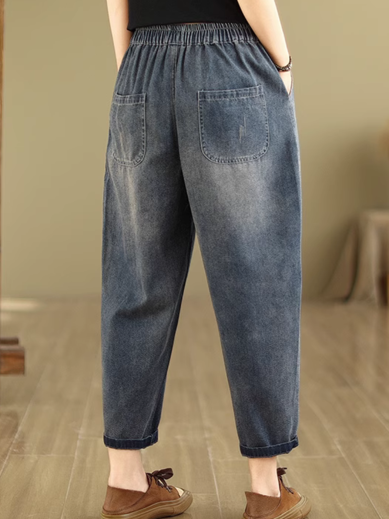 Women's Comfy& Everyday Denium Blue Pocket Style Bottom