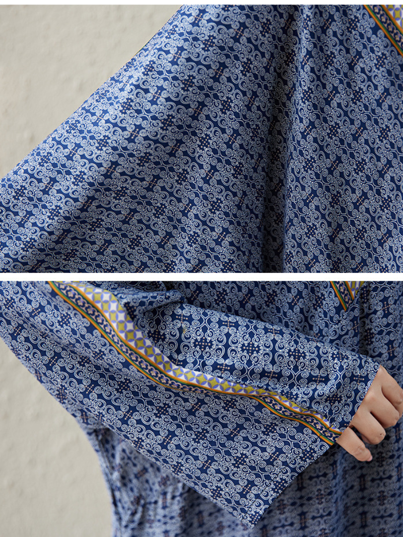 Boho Chic Printed Kaftan Dress for Effortless Summer Style