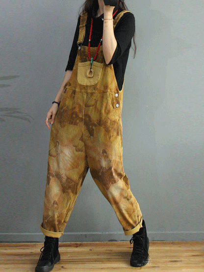Earthwash Corduroy Dungarees with Side Button Details