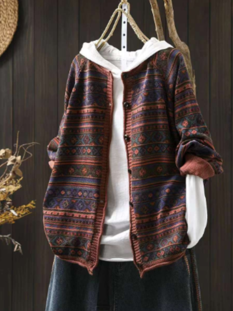 Women's Fashionable Daily Look Crew Neck Buttons Sweater
