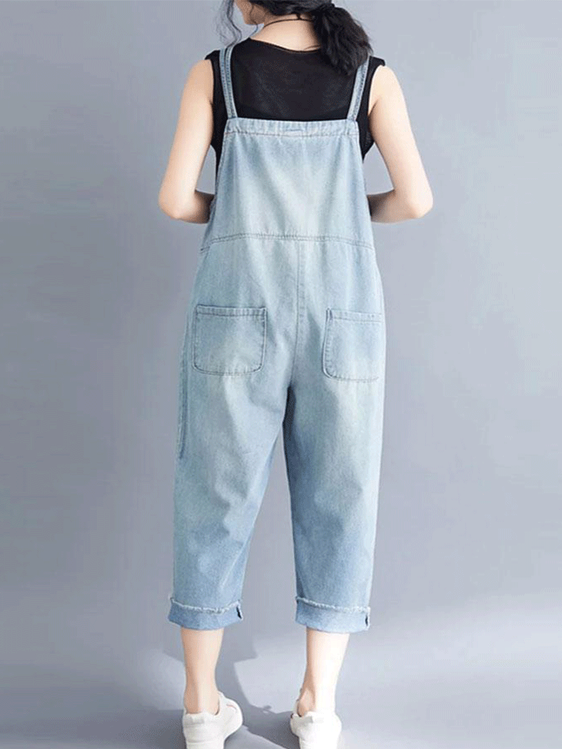 Light Blue Denim Dungaree - Patch Pocket Style