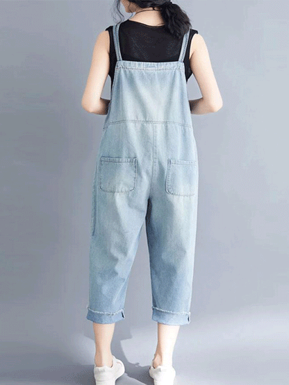 Light Blue Denim Dungaree - Patch Pocket Style
