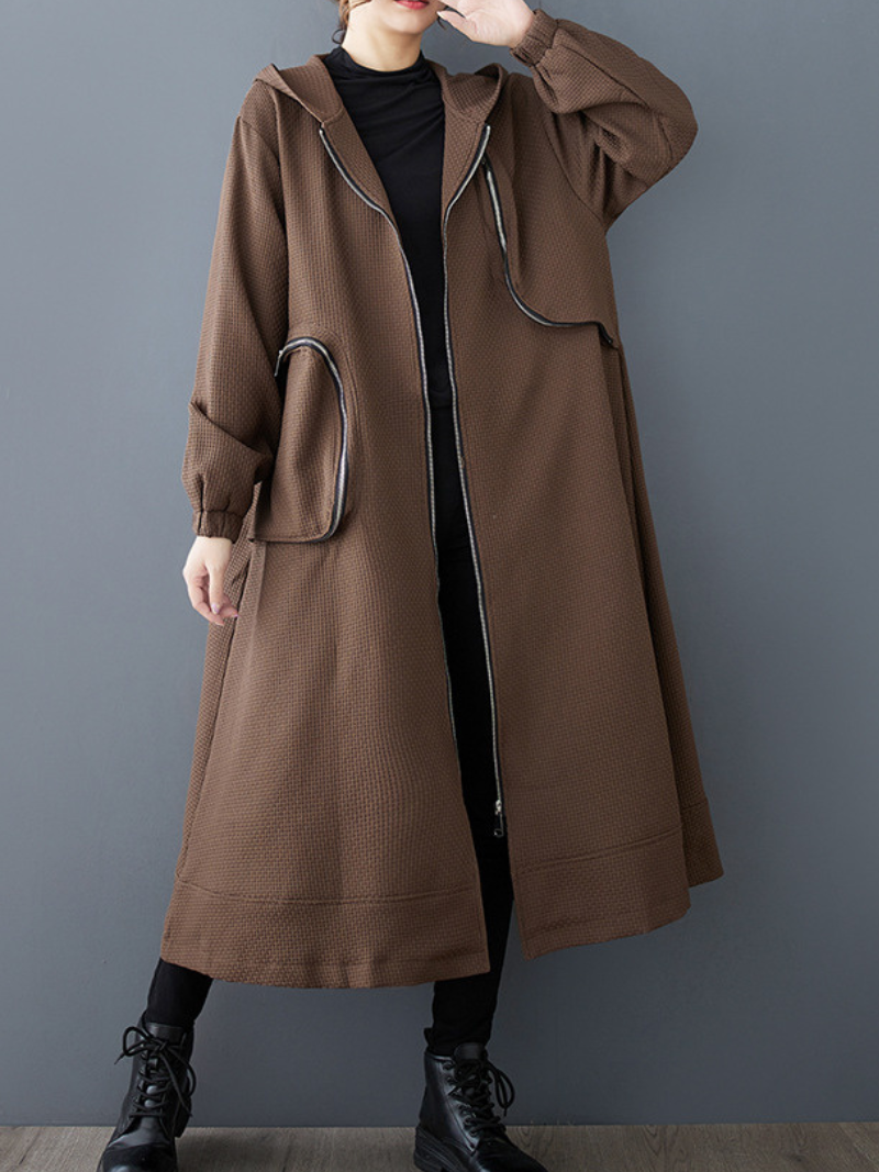 Stylish & Cozy Women's A Line Zipper Dress | Eva Trends