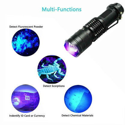 2-Pack UV Blacklight Flashlight – Ultraviolet LED Torch for Pet Stains & Scorpions