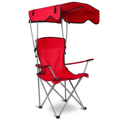 Foldable Camping Chair with Canopy & Cup Holder – 330 lb Capacity
