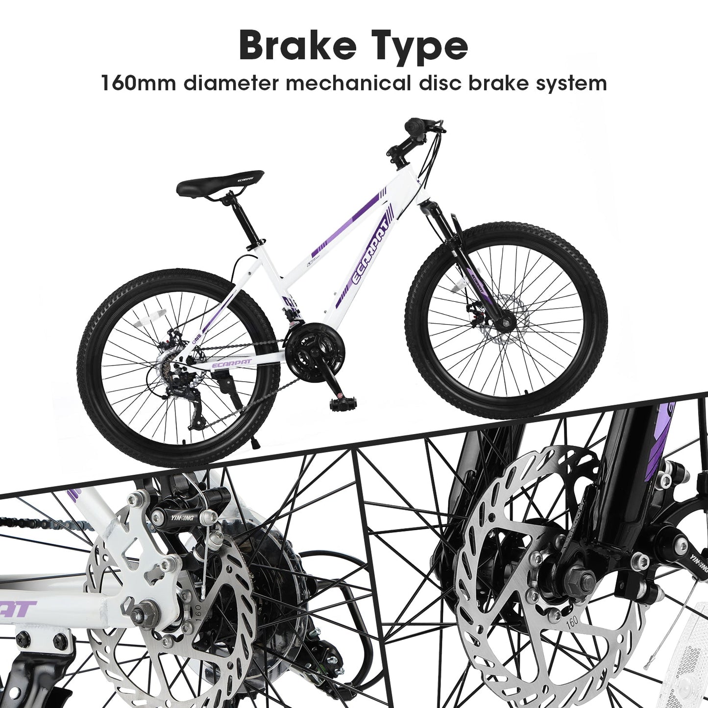 26" Girls & Women's Mountain Bike | Shimano 21-Speed, Dual Disc Brakes & 100mm Suspension