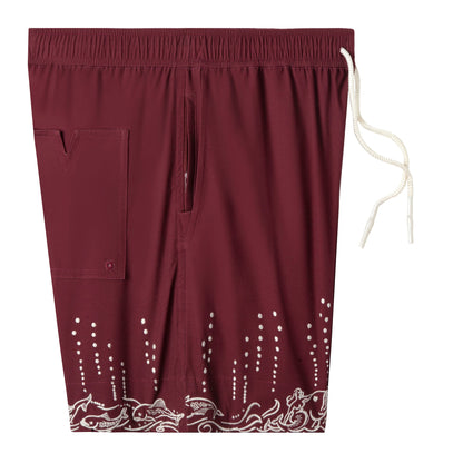'Fruits De Mer' Swim Trunks (Burgundy)