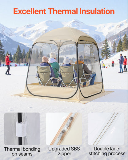 Clear Bubble Pod Tent | 63x63" Pop-Up Igloo Shelter for 2-4 People | Camping & Fishing