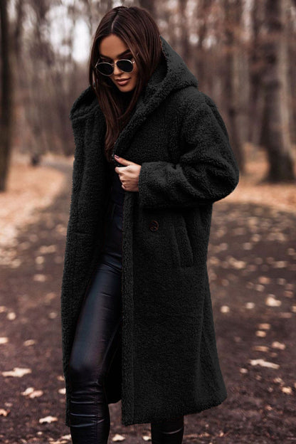 Women's Oversized Hooded Teddy Coat – Plush Warm Winter Coat