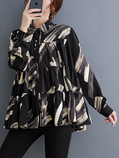 Trendy Women's Babydoll Loose Button Up Top | Eva Trends
