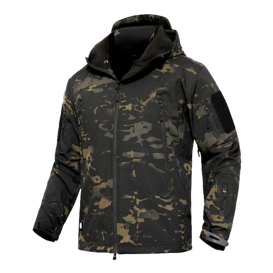 Men's Softshell Fleece Camouflage Jacket – Warm Winter Outdoor Jacket