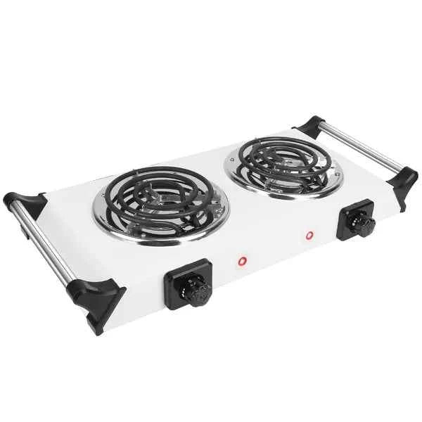 2000W Dual Burner Electric Hot Plate – 5 Temperature Settings, Portable
