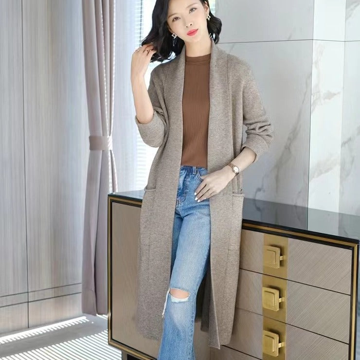 Autumn Winter Plus-Size Long Knitted Sweater