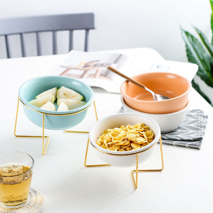 Ceramic tableware with gold frame