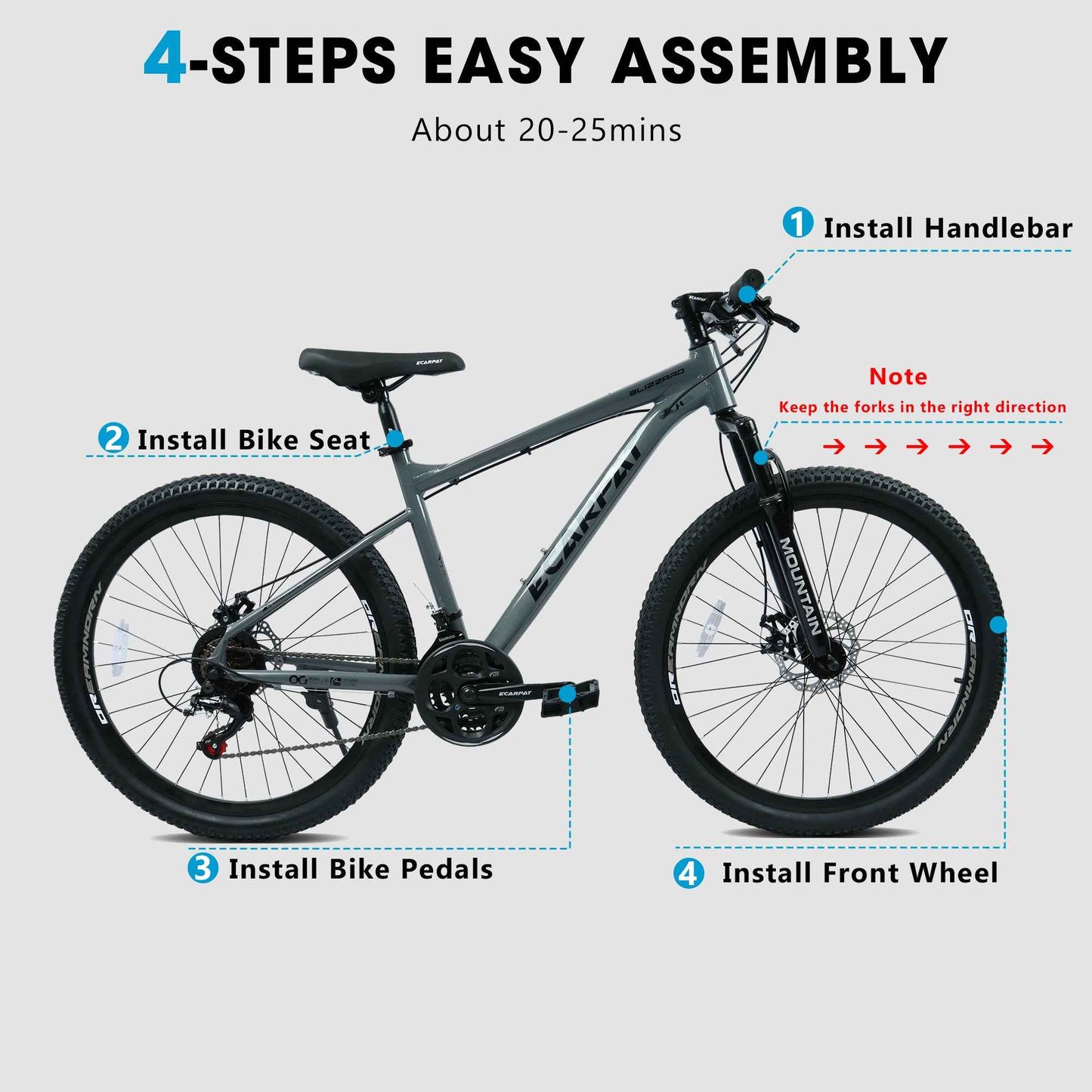 26" All-Terrain Mountain Bike | 21-Speed, Mechanical Disc Brakes & Front Suspension
