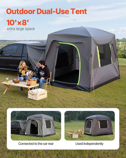 SUV Tailgate Camping Tent with Movie Screen – 10×8 ft Waterproof PU2000mm Double-Layer Tent for 5–8 People