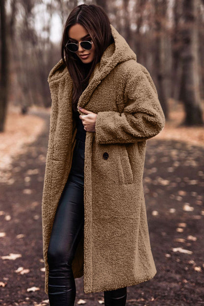 Women's Oversized Hooded Teddy Coat – Plush Warm Winter Coat