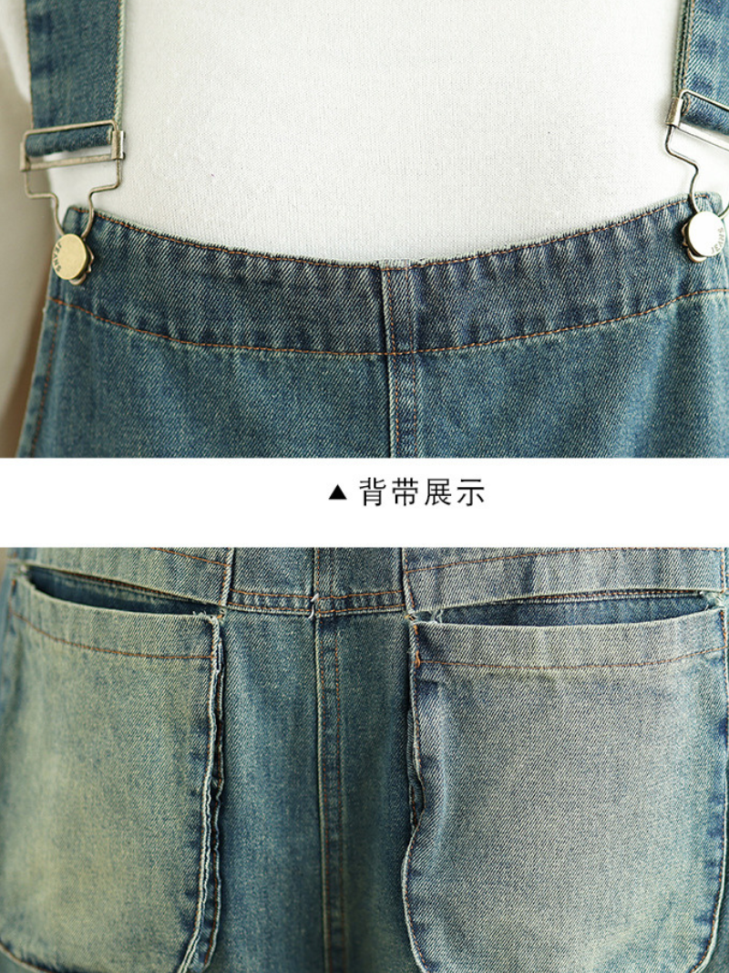 Vintage Wide-Leg Denim Overalls with straps & Pockets | Eva Trends