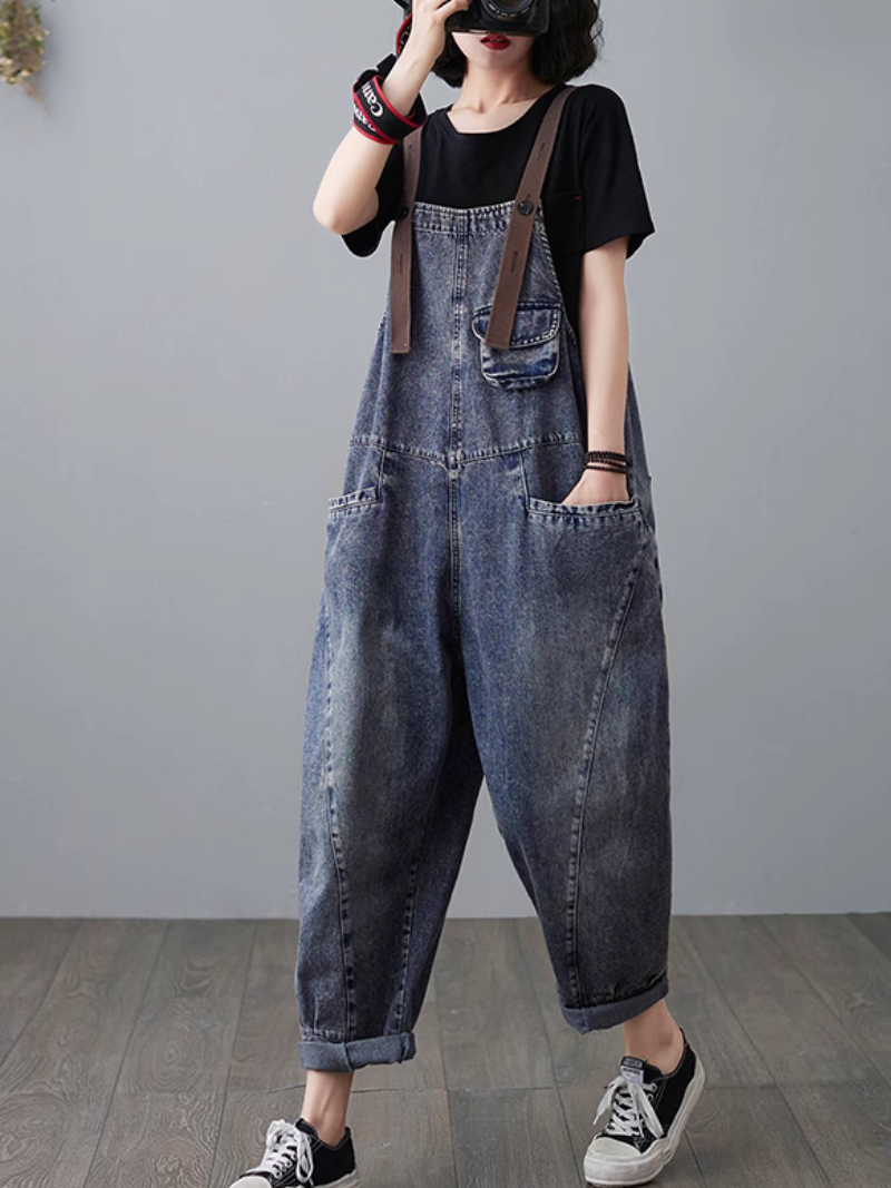 Women's Denim Overalls - Classic Blue Style | Eva Trends