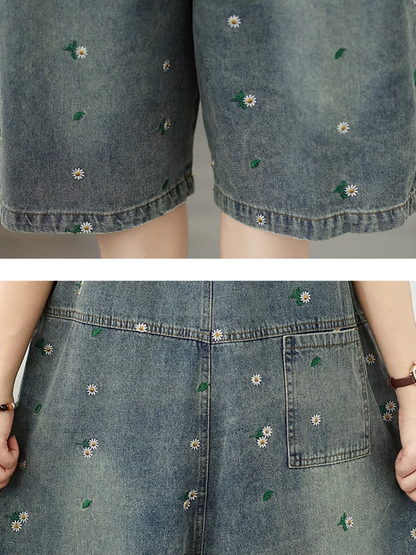 Casual Women's Wide Leg Floral Printed Denim Overalls| Eva Trends