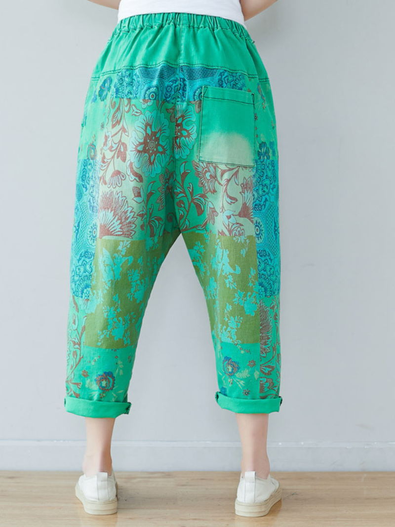 Women's Summer Perfect & Comfy Baggy Style Printed Denim Bottom