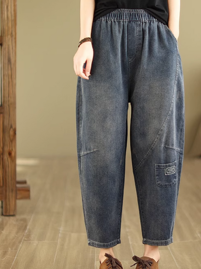 Women's Comfy& Everyday Denium Blue Pocket Style Bottom