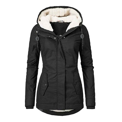 Women's Hooded Fleece Jacket – Warm Casual Outdoor Jacket