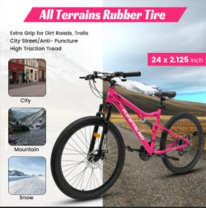 26" All-Terrain Mountain Bike | 21-Speed, Dual Shock Absorption & Disc Brakes