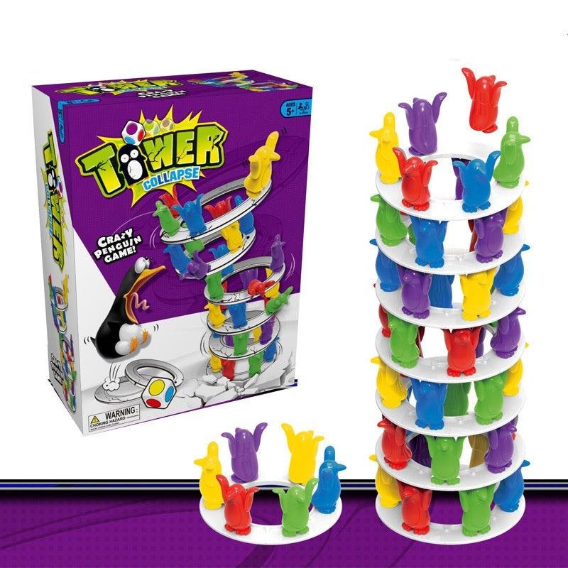 Balance Penguin Challenge Tower Building Blocks Game Puzzle