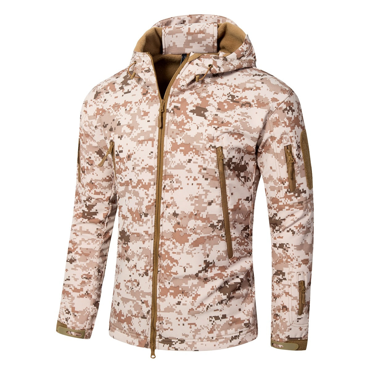 Men's Softshell Fleece Camouflage Jacket – Warm Winter Outdoor Jacket