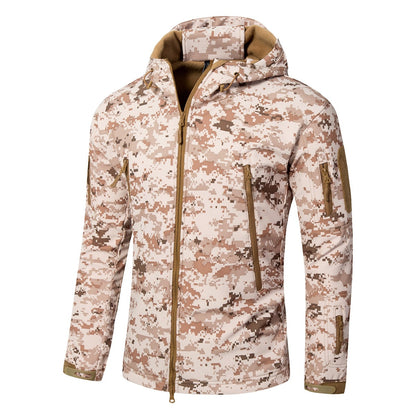 Men's Softshell Fleece Camouflage Jacket – Warm Winter Outdoor Jacket
