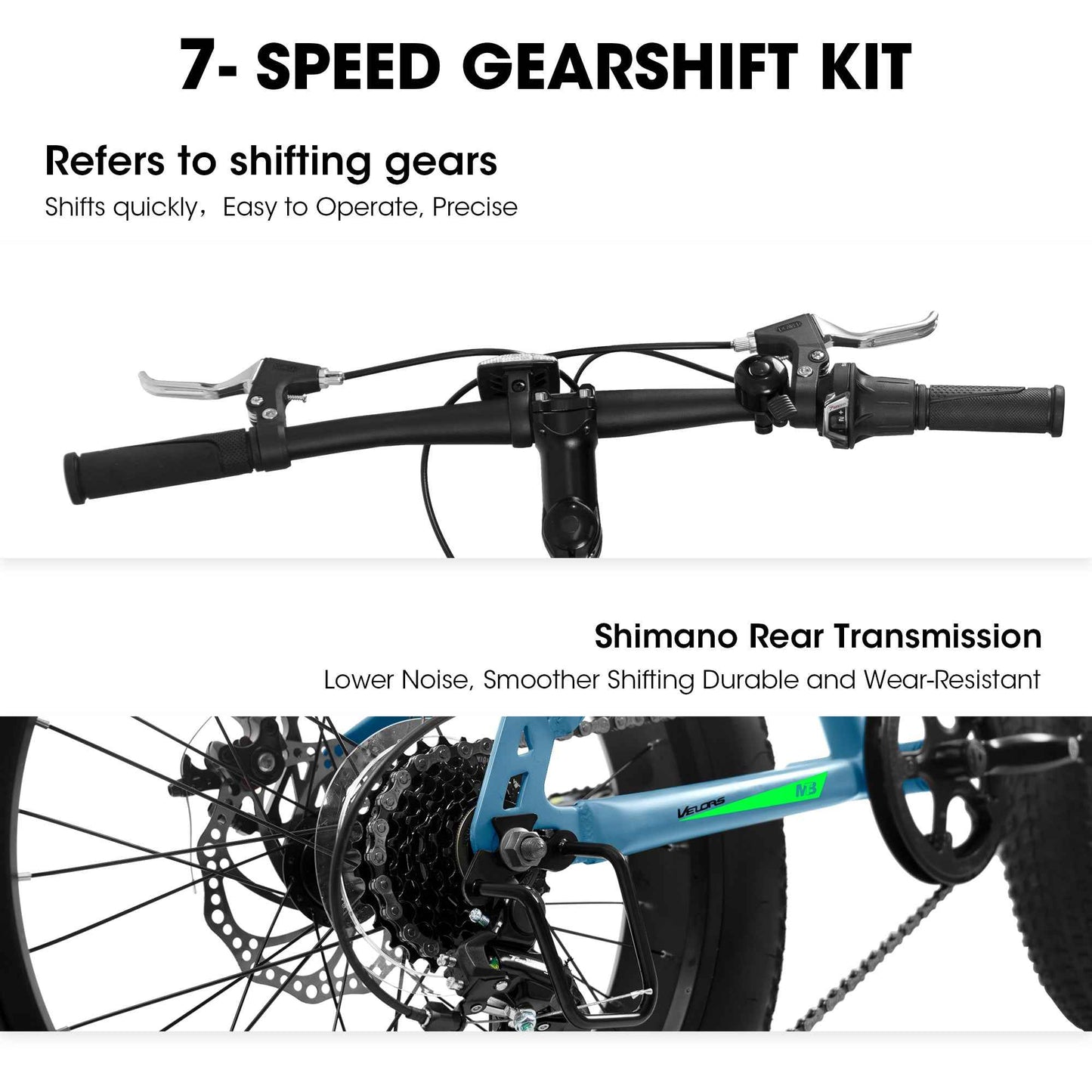 20" Fat Tire Mountain Bike | Full Shimano 7-Speed, Dual Disc Brakes & Front Suspension