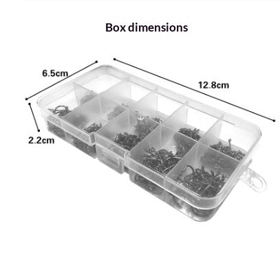 Bulk Fishhook Box – Perforated Black Fishing Hooks, 100 to 600 Pieces