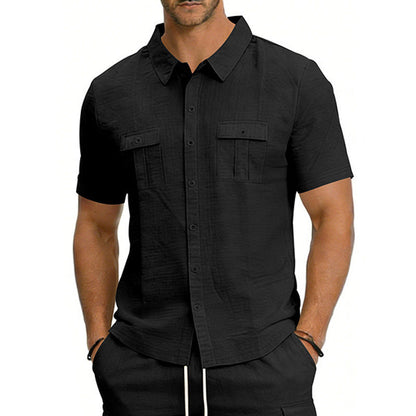 Men's Multi-Pocket Cargo Short-Sleeve Shirt