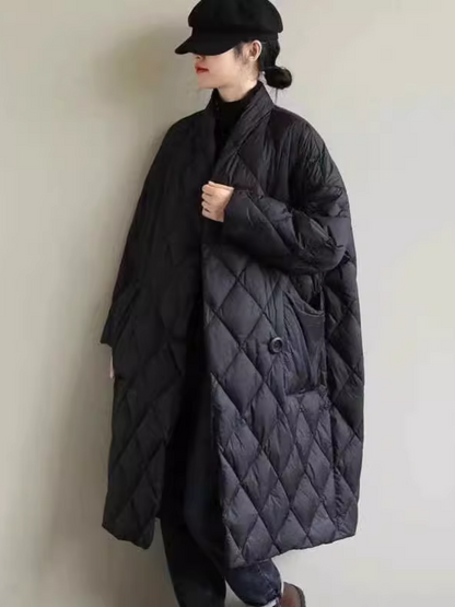 Women's Mid-Length Casual Versatile Stand-up Collar Warm Coat