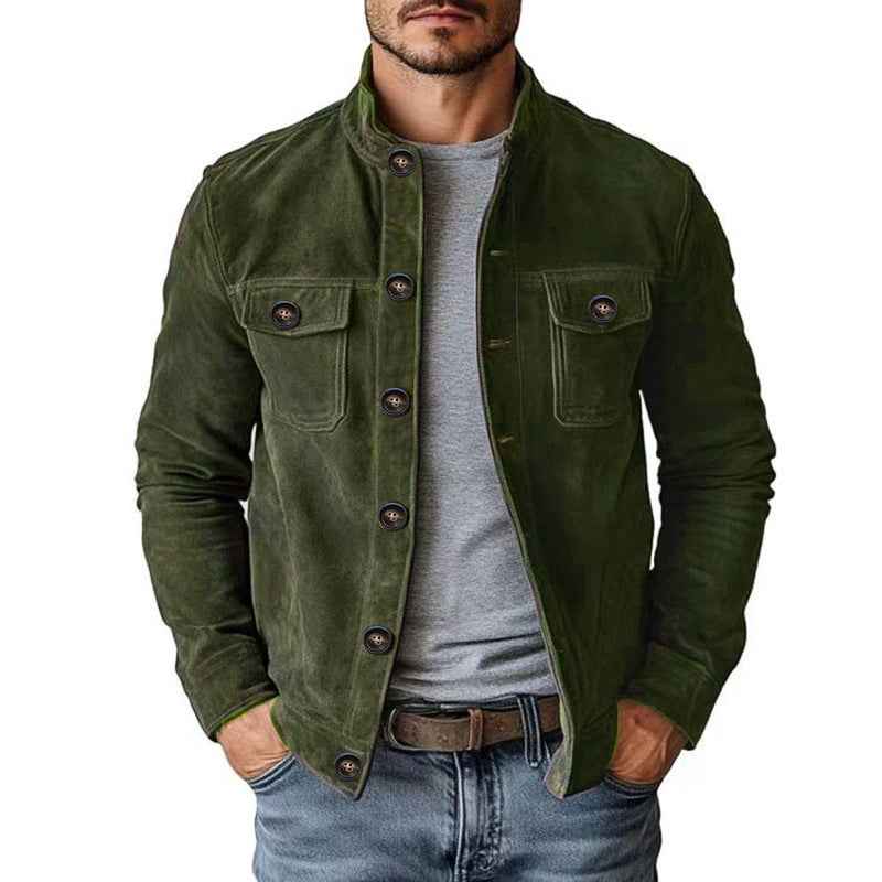 Men's Slim-Fit Faux Suede Jacket – Vintage Casual Outerwear
