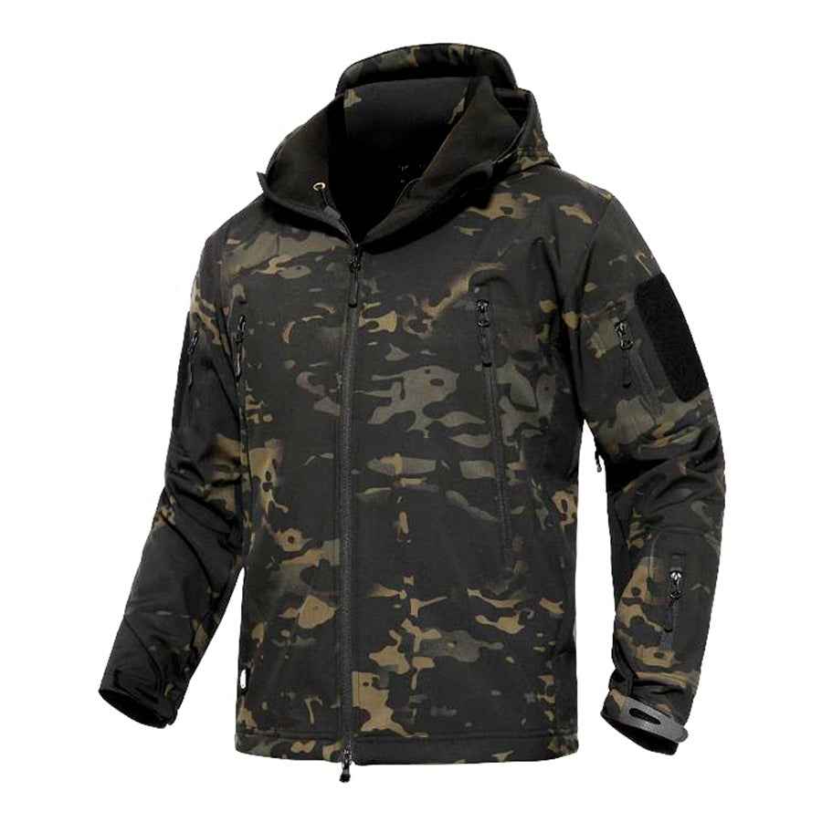 Men's Softshell Fleece Camouflage Jacket – Warm Winter Outdoor Jacket