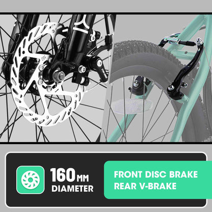 20" Kids Mountain Bike | Ages 6-12 | 7-Speed Shimano, Disc Brake & Front Suspension