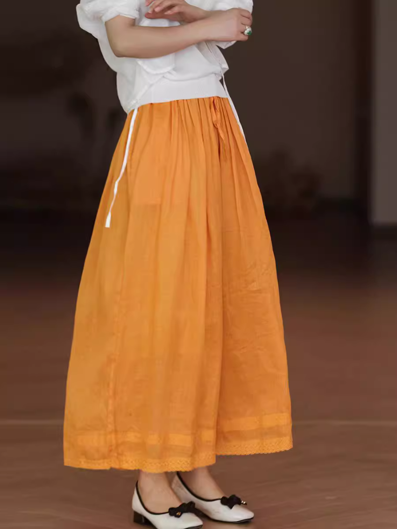 Women's Fashionable Loose-Fitting Straight-Leg with Lace Bottom