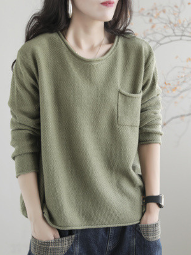 Cozy Retro Women's Knit Loose Sweater | Eva Trends