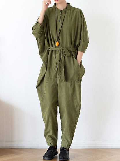Cotton Belted Utility Jumpsuit - Relaxed Everyday Fit