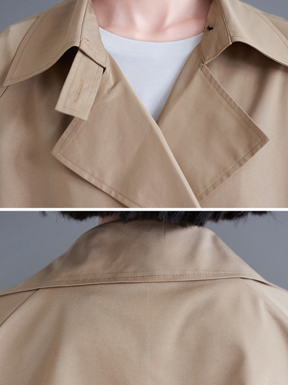 Minimal Acrylic Double-Breasted Women's Trench Coat for Elevated Everyday Style
