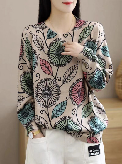 Elegant Women's Chic Floral Knitted Sweater | Eva Trends