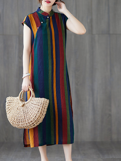 Women's Summer Comfy& Soft Button Up Midi Dress.