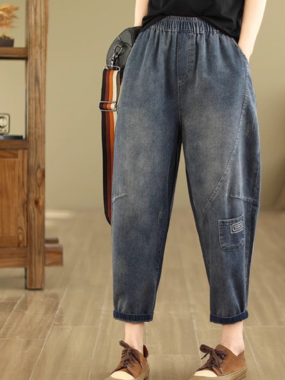 Women's Comfy& Everyday Denium Blue Pocket Style Bottom
