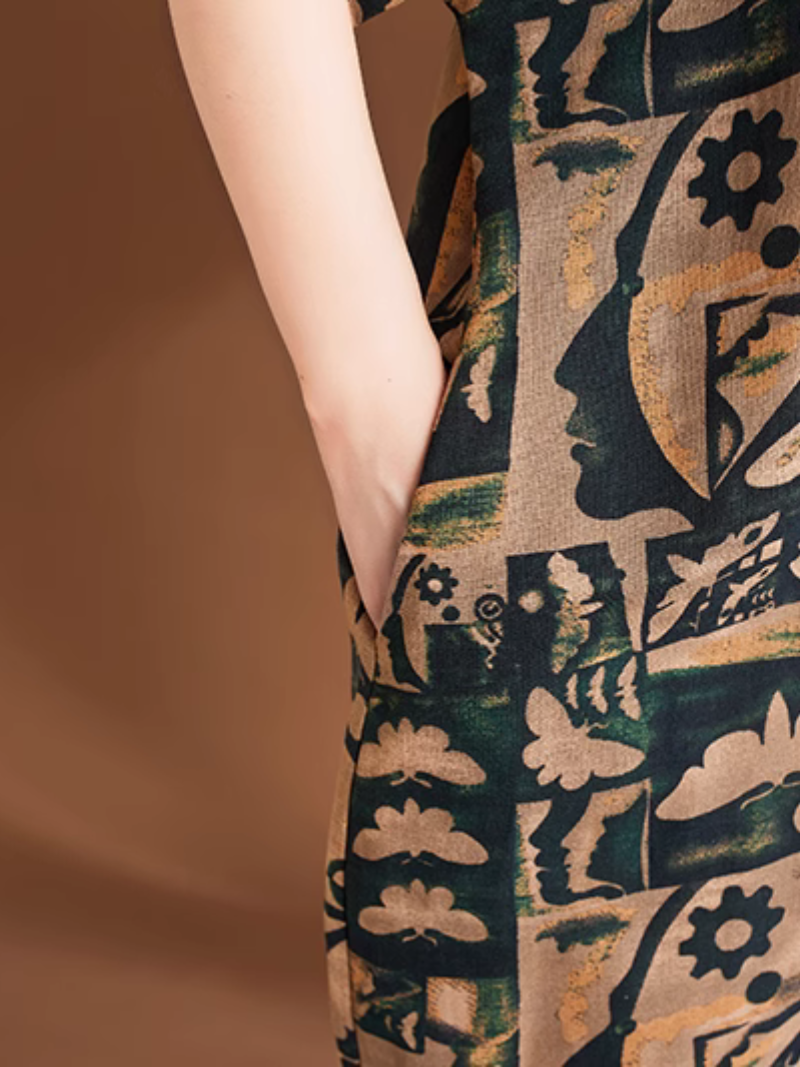 Women's Flowing Summer Printed Midi Dress | Eva Trends