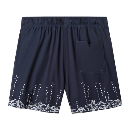 'Fruits De Mer' Swim Trunks (Navy)